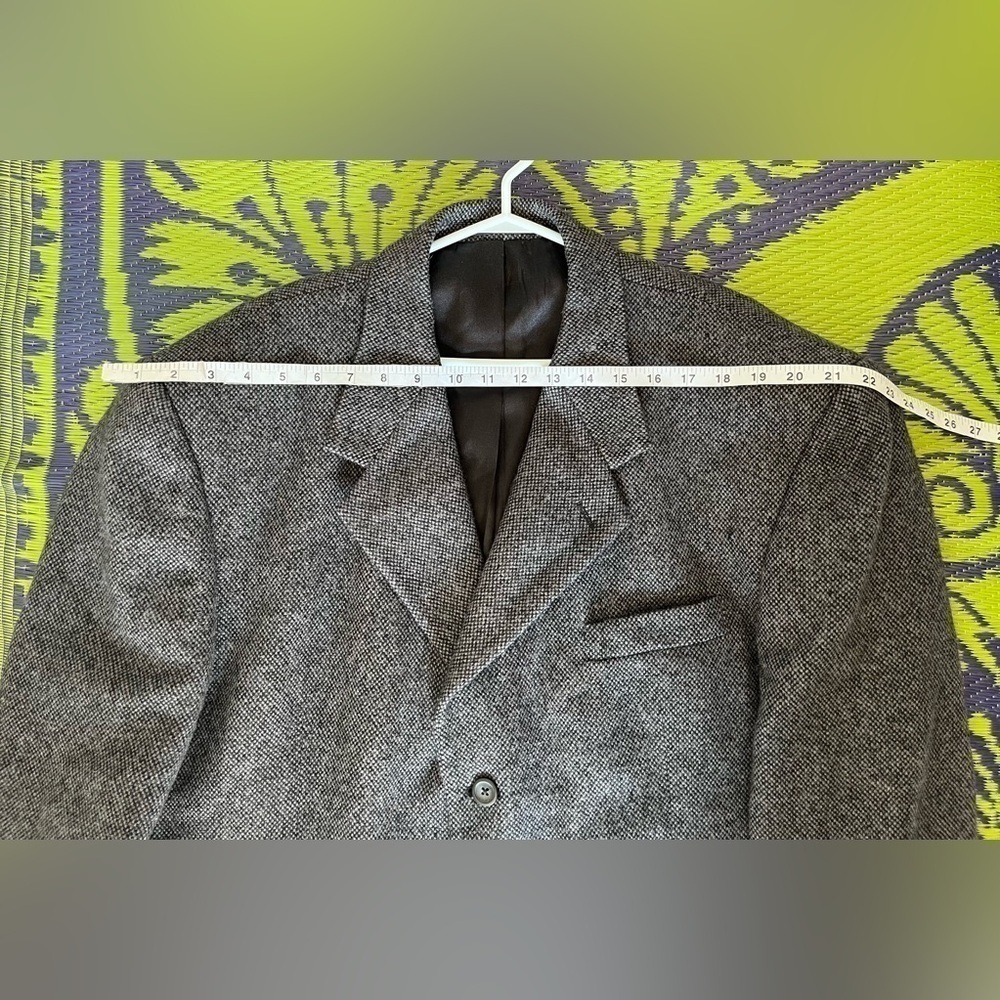 Vintage Protocol Pure Virgin Wool Gray Oversized Blazer Car Coat Jacket Men 48 - Picture 13 of 14